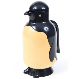Rare Metrokane Penguin‎ Carafe Thermos Vintage Black Yellow Plastic 11.5"